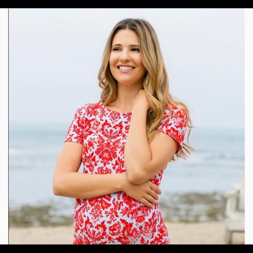 Pinkblush Damask form fitting maternity dress